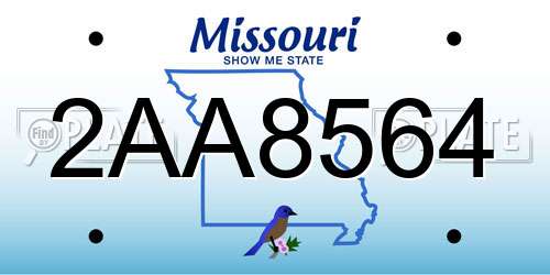 2AA8564 Missouri License Plate