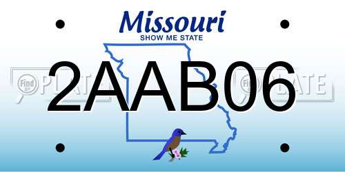 2AAB06 Missouri License Plate