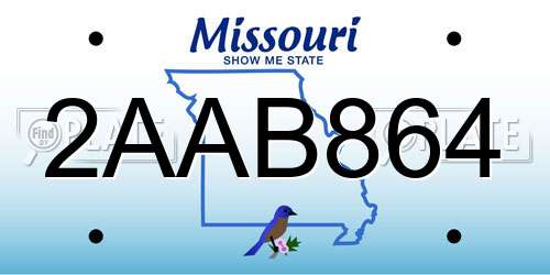 2AAB864 Missouri License Plate