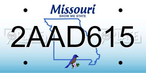 2AAD615 Missouri License Plate