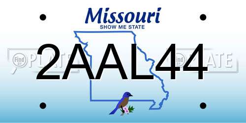 2AAL44 Missouri License Plate