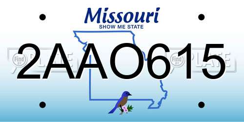 2AAO615 Missouri License Plate