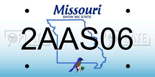 2AAS06 Missouri License Plate