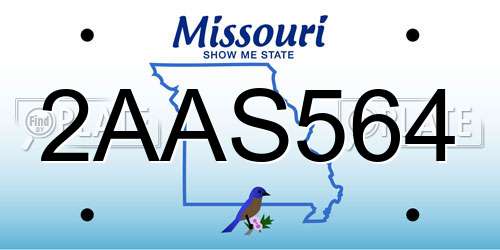 2AAS564 Missouri License Plate
