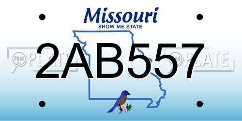 2AB557 Missouri License Plate