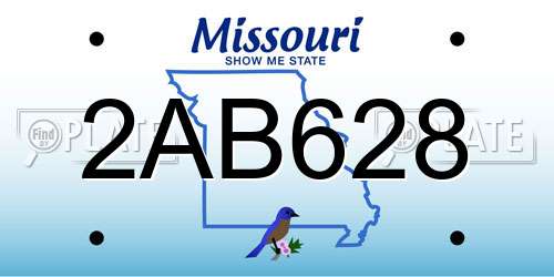 2AB628 Missouri License Plate