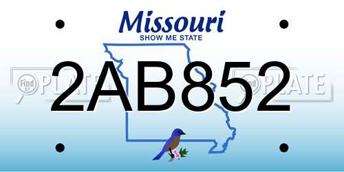 2AB852 Missouri License Plate