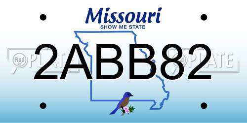 2ABB82 Missouri License Plate