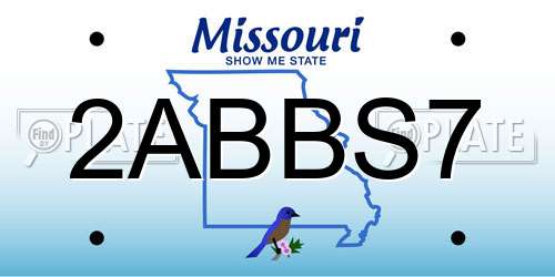 2ABBS7 Missouri License Plate
