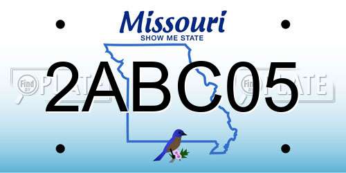 2ABC05 Missouri License Plate