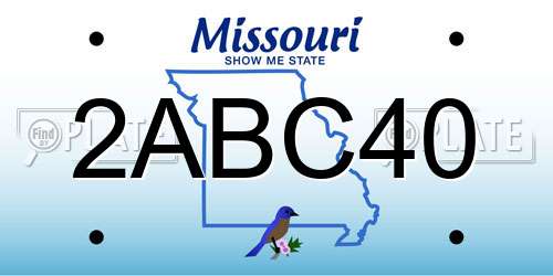 2ABC40 Missouri License Plate