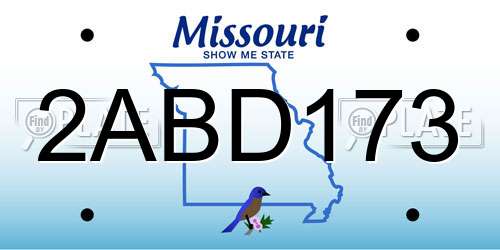 2ABD173 Missouri License Plate