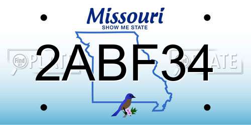 2ABF34 Missouri License Plate