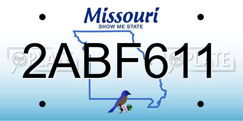 2ABF611 Missouri License Plate