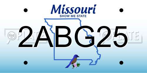 2ABG25 Missouri License Plate