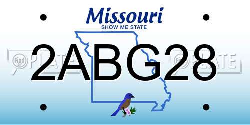 2ABG28 Missouri License Plate