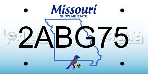 2ABG75 Missouri License Plate