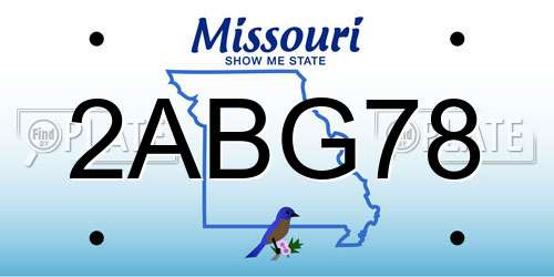 2ABG78 Missouri License Plate