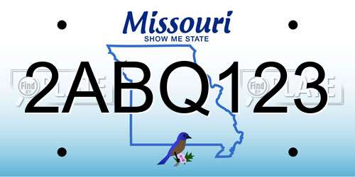 2ABQ123 Missouri License Plate