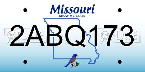2ABQ173 Missouri License Plate