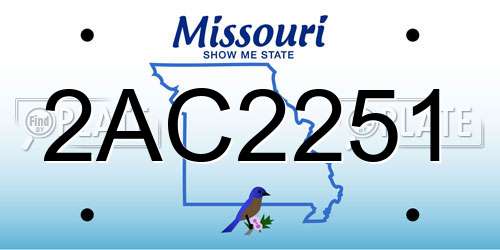 2AC2251 Missouri License Plate