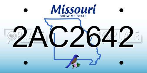 2AC2642 Missouri License Plate