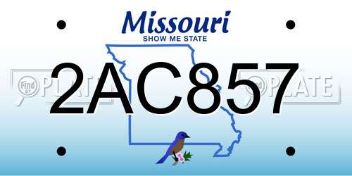 2AC857 Missouri License Plate