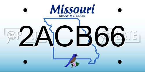 2ACB66 Missouri License Plate
