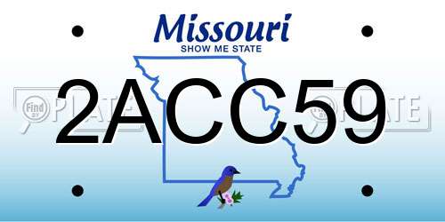 2ACC59 Missouri License Plate
