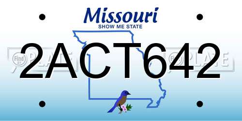 2ACT642 Missouri License Plate