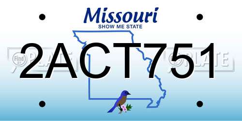 2ACT751 Missouri License Plate