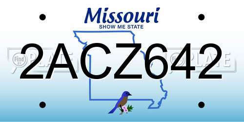 2ACZ642 Missouri License Plate