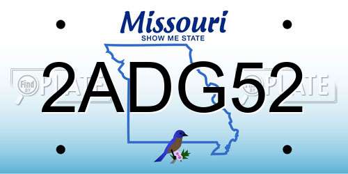 2ADG52 Missouri License Plate