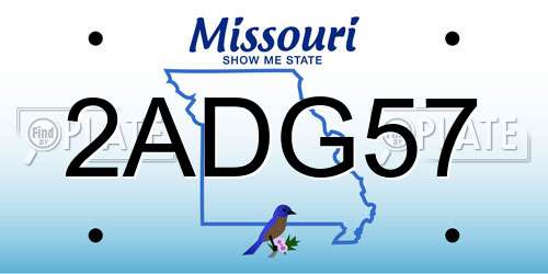 2ADG57 Missouri License Plate