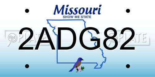 2ADG82 Missouri License Plate