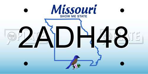 2ADH48 Missouri License Plate