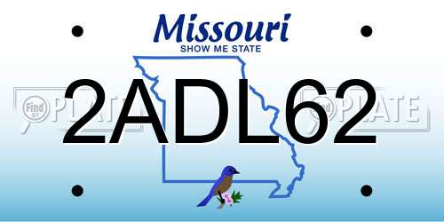 2ADL62 Missouri License Plate