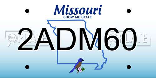 2ADM60 Missouri License Plate