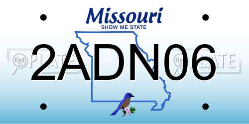 2ADN06 Missouri License Plate