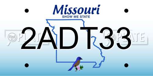 2ADT33 Missouri License Plate