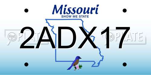 2ADX17 Missouri License Plate