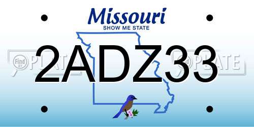 2ADZ33 Missouri License Plate