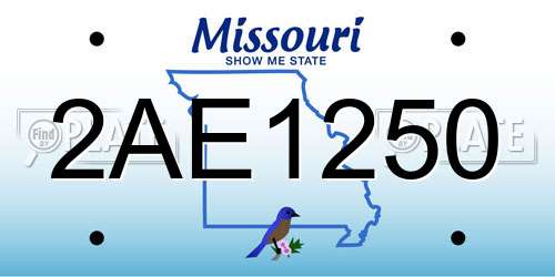 2AE1250 Missouri License Plate