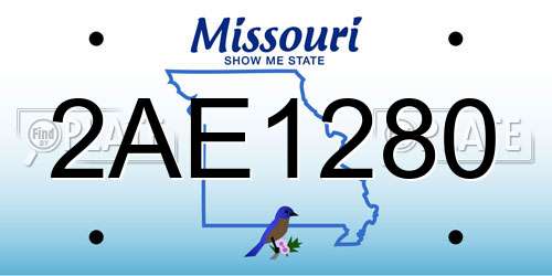 2AE1280 Missouri License Plate