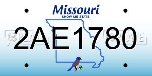 2AE1780 Missouri License Plate