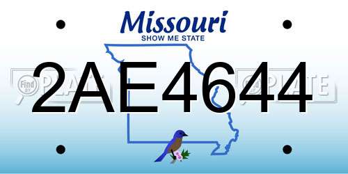 2AE4644 Missouri License Plate