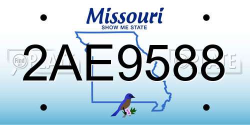 2AE9588 Missouri License Plate