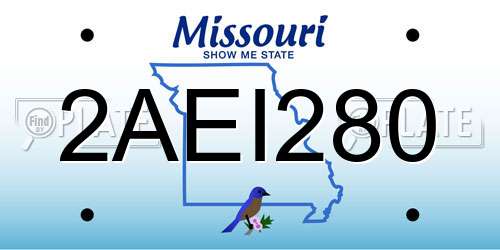 2AEI280 Missouri License Plate