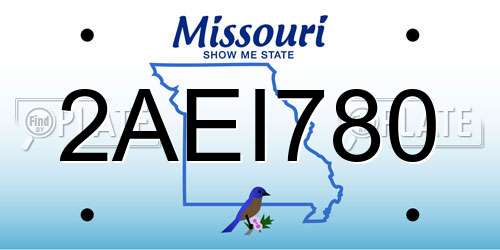 2AEI780 Missouri License Plate
