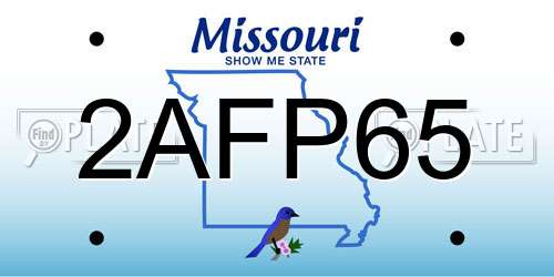 2AFP65 Missouri License Plate